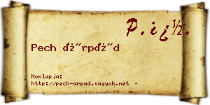 Pech Árpád névjegykártya