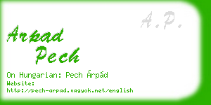 arpad pech business card